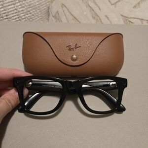 Ray-Ban Classic Black Glasses with Tan Case